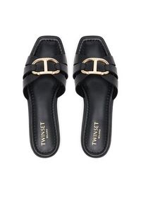 TwinSet - TWINSET Klapki 251TGT090 Czarny. Kolor: czarny. Materiał: skóra #4