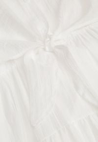 Born2be - Biały Letni Komplet z Tencelu Sukienka na Ramiączkach i Transparentna Koszula Thassa. Kolor: biały. Materiał: materiał, poliester #5