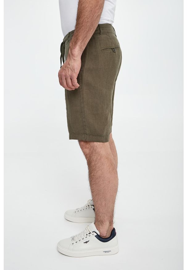 Aeronautica Militare - Bermudy męskie lniane AERONAUTICA MILITARE. Materiał: len
