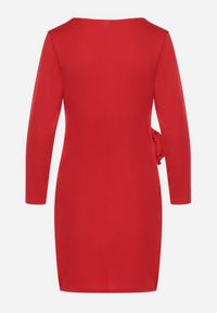 Born2be - Czerwona Sukienka Kopertowa Mini Wiązana w Pasie Icona. Kolor: czerwony. Typ sukienki: kopertowe. Styl: elegancki. Długość: mini #5