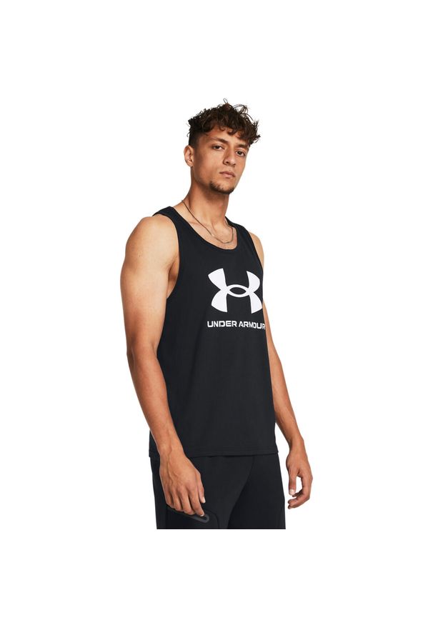 Podkoszulek Under Armour Sportstyle Logo Tank, Czarny, Mężczyźni. Kolor: czarny. Materiał: materiał, bawełna