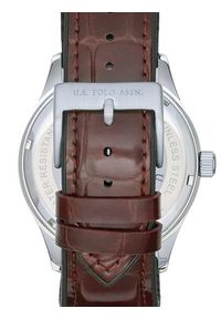 U.S. Polo Assn. Zegarek Yale USP7369WH Brązowy. Kolor: brązowy. Materiał: skóra #5