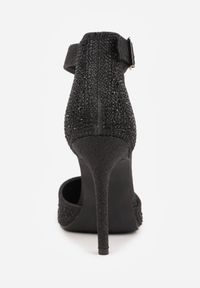 Born2be - Czarne Szpilki Vices Ozdobione Błyszczącymi Cyrkoniami ze Skórzaną Wkładką Vortida. Kolor: czarny. Materiał: skóra. Wzór: aplikacja. Obcas: na szpilce. Styl: glamour, elegancki #6