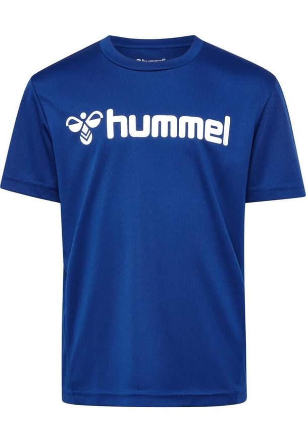 Hummel Koszulka poliestrowa sportowa Poly Logo Jersey Kids. Kolor: niebieski. Materiał: jersey, poliester