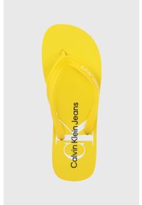 Calvin Klein Jeans japonki YM0YM00055.ZCU męskie kolor żółty. Kolor: żółty. Obcas: na obcasie. Wysokość obcasa: niski #2