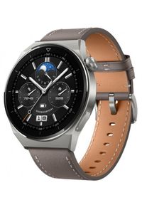 HUAWEI - Smartwatch Huawei Watch GT 3 Pro 46mm Classic. Rodzaj zegarka: smartwatch. Materiał: skóra, materiał. Styl: sportowy, elegancki, klasyczny, retro