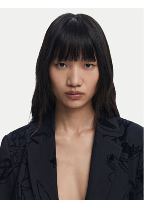 Desigual Marynarka Flockarty 25WWEW19 Czarny Regular Fit. Kolor: czarny. Materiał: syntetyk