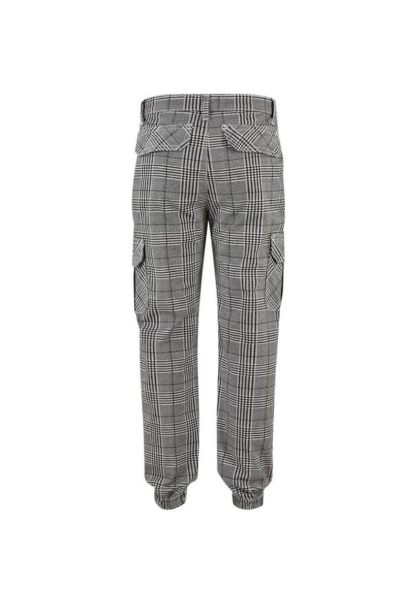 Urban Classics - Chłopcy Glen Plaid AllOver Print Cargo Jogging Bottoms. Kolor: biały, wielokolorowy, czarny. Wzór: nadruk. Sport: bieganie