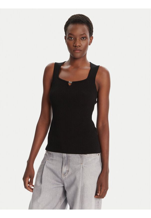 BOSS Sweter Fiura 50543939 Czarny Regular Fit. Kolor: czarny. Materiał: syntetyk, wiskoza