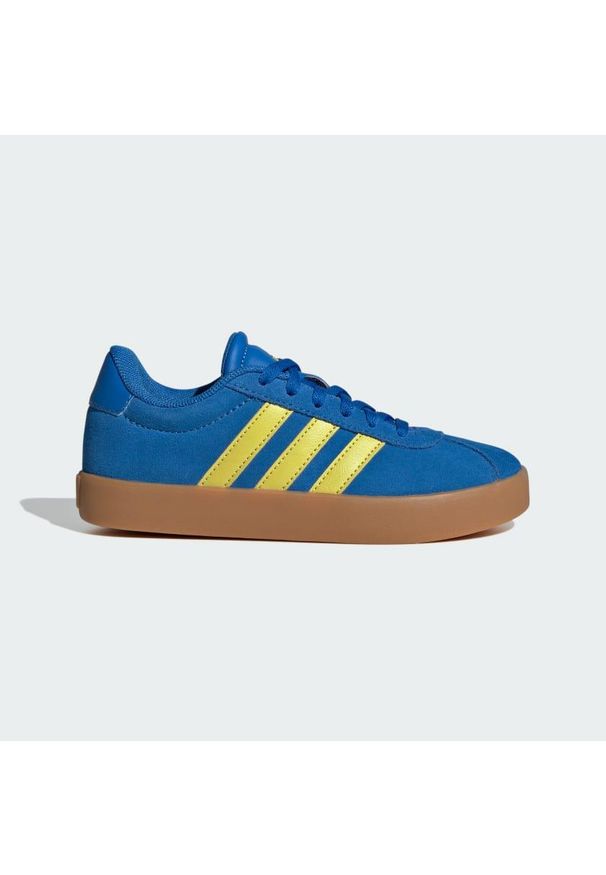 Adidas - Buty VL Court 3.0 Kids. Kolor: zielony, wielokolorowy, niebieski, brązowy. Materiał: zamsz, materiał