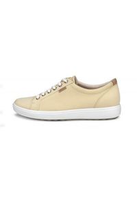 ecco - Buty do chodzenia damskie Ecco Sneaker Soft 7. Kolor: biały. Materiał: skóra. Szerokość cholewki: normalna. Sport: turystyka piesza