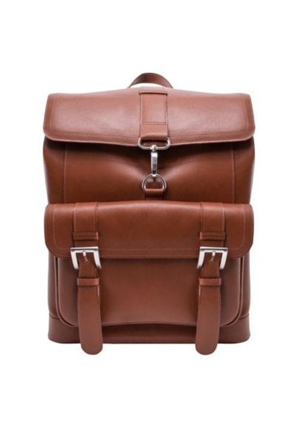 Plecak na laptopa MCKLEIN Hagen 15.6 cali Brązowy. Kolor: brązowy. Materiał: skóra. Styl: elegancki
