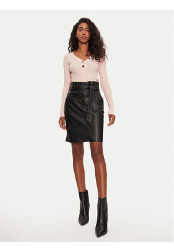 Morgan Sweter 201-MBANBI.N Różowy Slim Fit. Kolor: różowy. Materiał: wiskoza