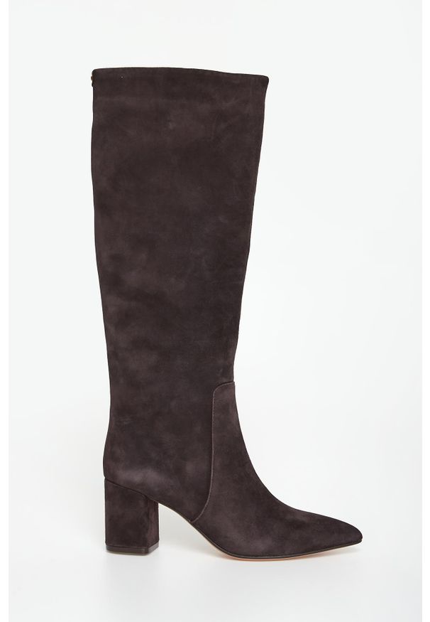 Twinset Milano - Kozaki damskie zamszowe TWINSET. Materiał: zamsz