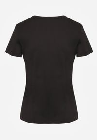 Born2be - Czarny Gładki T-shirt o Klasycznym Kroju Lycoris. Okazja: do domu, do pracy, na co dzień. Kolor: czarny. Materiał: jeans. Wzór: gładki. Styl: klasyczny #8