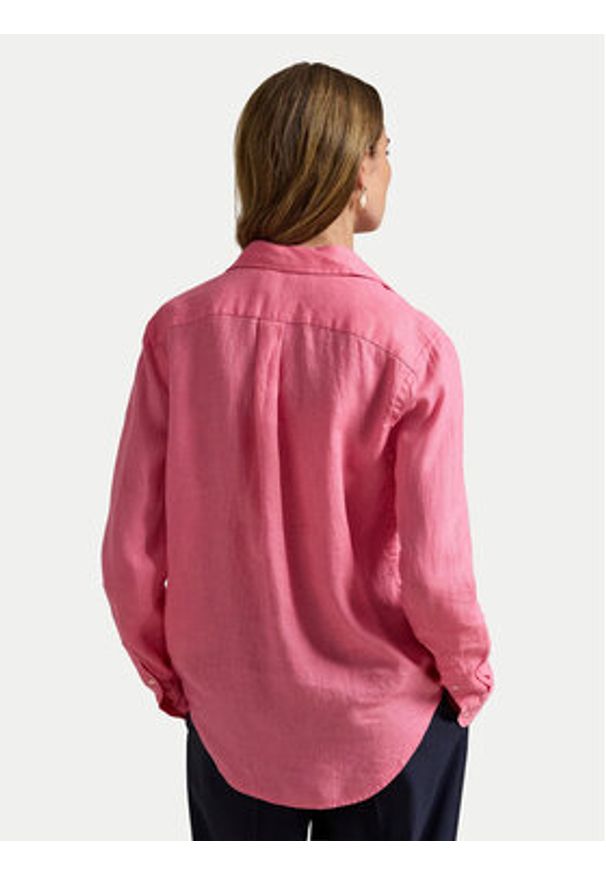 Polo Ralph Lauren Koszula 211970730504 Różowy Regular Fit. Typ kołnierza: polo. Kolor: różowy. Materiał: len