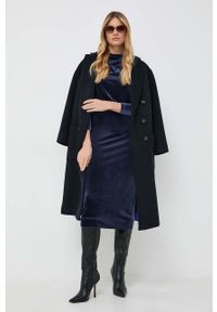 MAX&Co. płaszcz z domieszką wełny kolor granatowy przejściowy oversize. Kolor: niebieski. Materiał: wełna. Styl: klasyczny #7