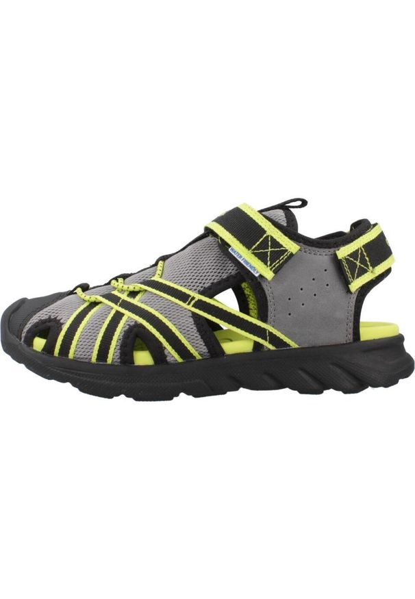 Geox - Sandały GEOX J SANDAL AIRADYUM BO Szary. Kolor: szary. Materiał: tkanina, syntetyk. Sezon: lato