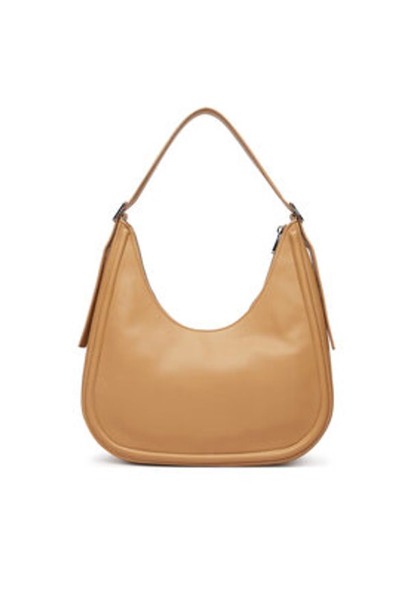 Calvin Klein Torebka Bold Ck Crescent LV04F3427G Beżowy. Kolor: beżowy. Materiał: skórzane