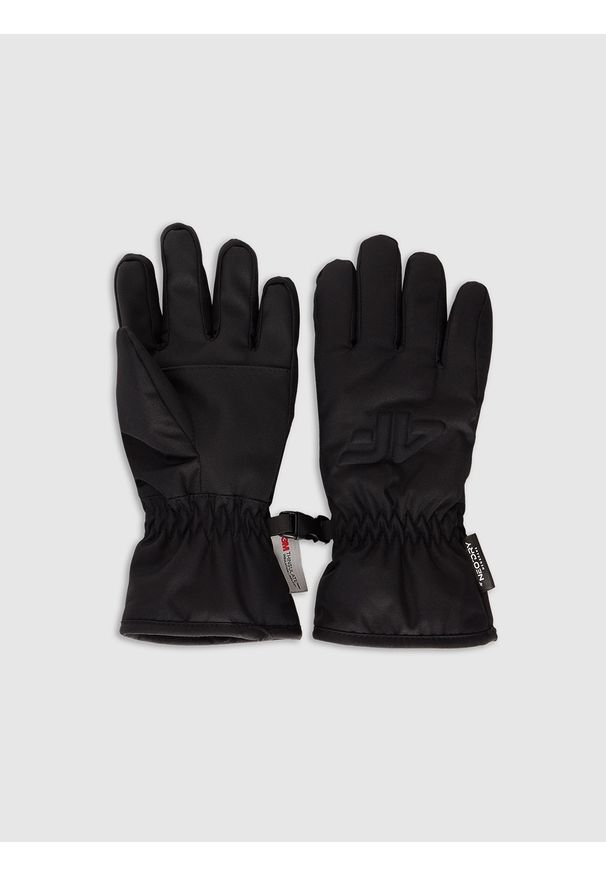 4f - 4F Rękawiczki narciarskie Thinsulate dziecięce - czarne XL. Kolor: czarny. Materiał: materiał. Technologia: Thinsulate. Wzór: paski. Sezon: zima. Sport: narciarstwo