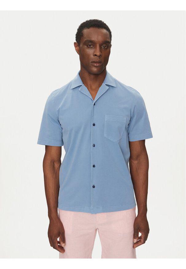 BOSS Koszula 50537949 Niebieski Regular Fit. Kolor: niebieski. Materiał: syntetyk, bawełna