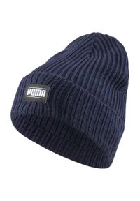 Puma - Klasyczna Czapka Z Wywiniętymi Mankietami Dla Dorosłych Unisex. Kolor: niebieski. Styl: klasyczny
