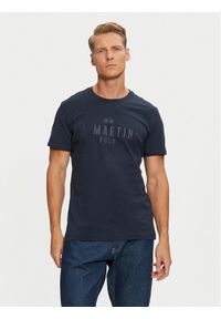 La Martina T-Shirt ZMR322 JS206 Granatowy Regular Fit. Kolor: niebieski. Materiał: bawełna