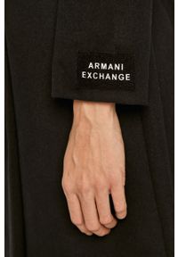 Armani Exchange - Płaszcz. Typ kołnierza: bez kaptura. Kolor: czarny. Materiał: wełna, materiał, akryl, poliamid, poliester #6