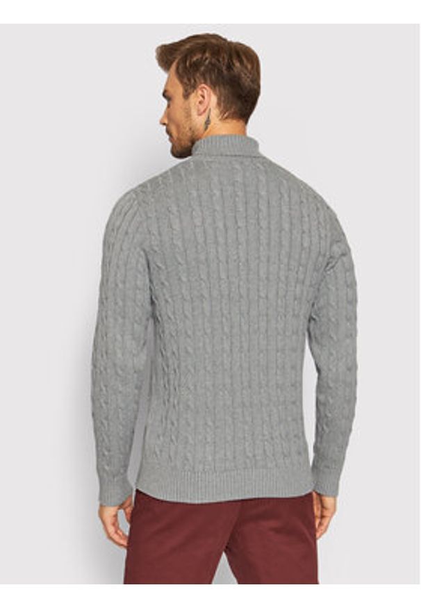 Selected Homme Golf Ryan 16077218 Szary Regular Fit. Typ kołnierza: golf. Kolor: szary. Materiał: bawełna