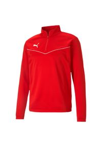 Bluza piłkarska męska Puma teamRISE 1 4 Zip Top. Kolor: czerwony, biały, wielokolorowy. Materiał: poliester. Sport: piłka nożna