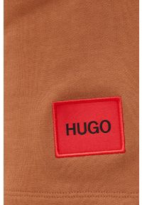 Hugo Szorty bawełniane męskie kolor brązowy. Okazja: na co dzień. Kolor: brązowy. Materiał: bawełna. Wzór: gładki. Styl: casual
