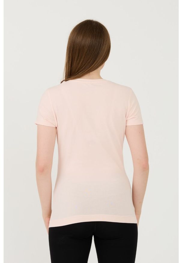 Guess - GUESS Różowy damski t-shirt Script, Rozmiar M. Kolor: różowy