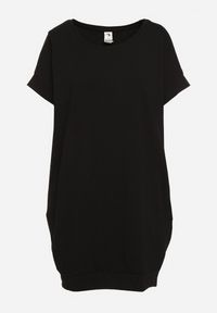 Born2be - Czarna Pudełkowa Sukienka T-shirtowa o Krótkim Kroju Orlella. Kolor: czarny. Sezon: lato #5