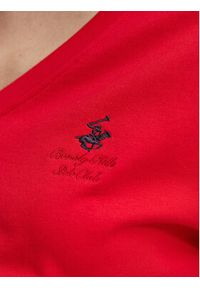 Beverly Hills Polo Club T-Shirt P-SS26W-TS516518 Czerwony Regular Fit. Typ kołnierza: polo. Kolor: czerwony. Materiał: bawełna #4