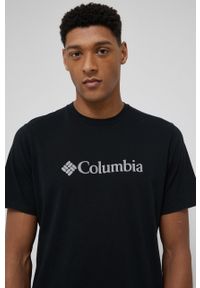 columbia - Columbia t-shirt bawełniany kolor czarny z nadrukiem. Okazja: na co dzień. Kolor: czarny. Materiał: bawełna. Wzór: nadruk. Styl: casual