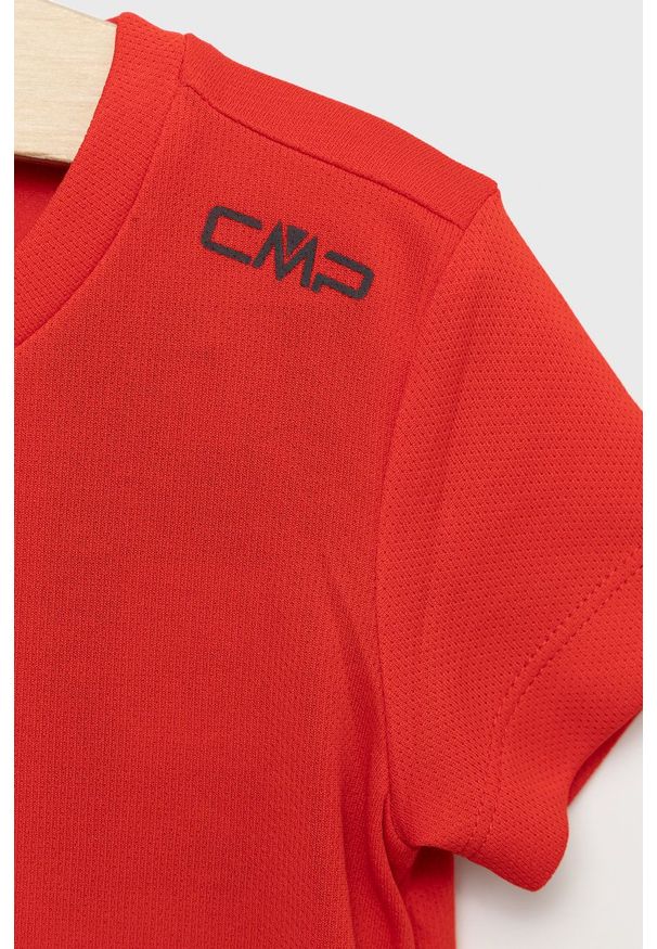 CMP t-shirt dziecięcy kolor czerwony gładki. Okazja: na co dzień. Kolor: czerwony. Materiał: skóra. Wzór: gładki. Styl: casual