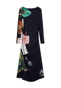Desigual Sukienka codzienna Fiona 25WWVW08 Czarny Slim Fit. Okazja: na co dzień. Kolor: czarny. Materiał: wiskoza. Typ sukienki: proste. Styl: casual #6