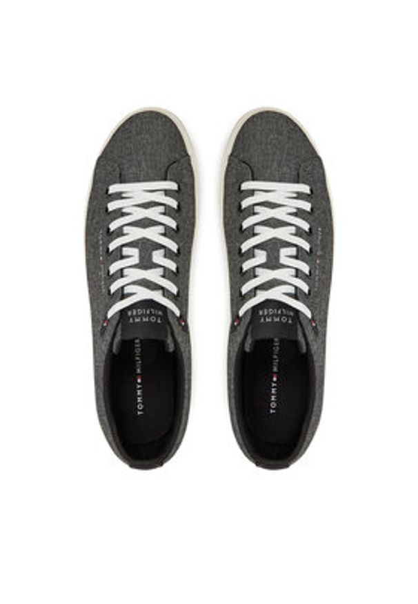 TOMMY HILFIGER - Tommy Hilfiger Tenisówki Th Hi Vulc Low Core Chambray FM0FM05389 Szary. Kolor: szary. Materiał: materiał