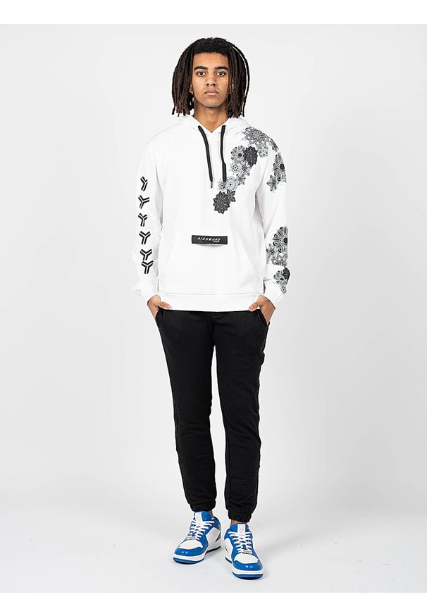 John Richmond - Richmond Sport Bluza "Hoodie". Okazja: na co dzień. Typ kołnierza: kaptur. Materiał: tkanina. Wzór: aplikacja, kwiaty, nadruk. Styl: sportowy