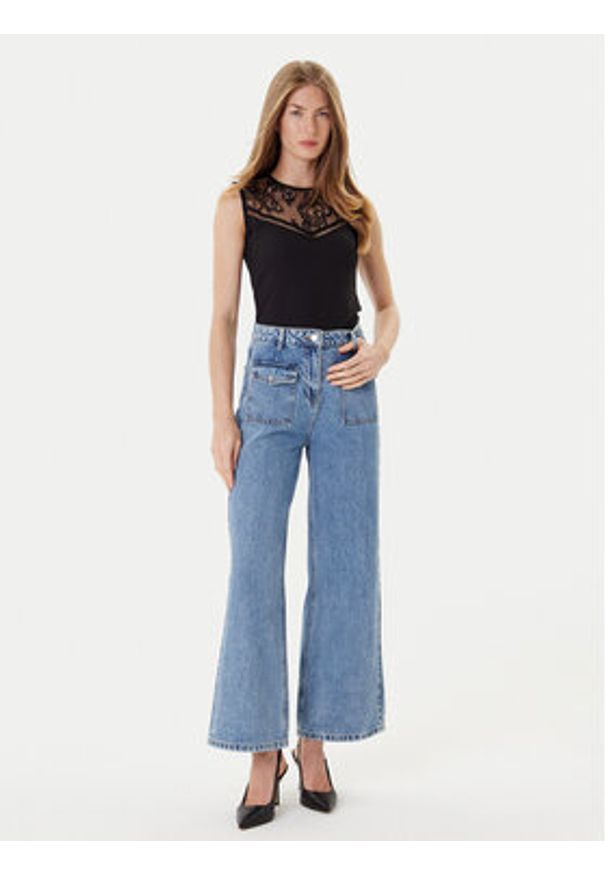 Morgan Jeansy 241-PWIDE Niebieski Wide Leg. Kolor: niebieski