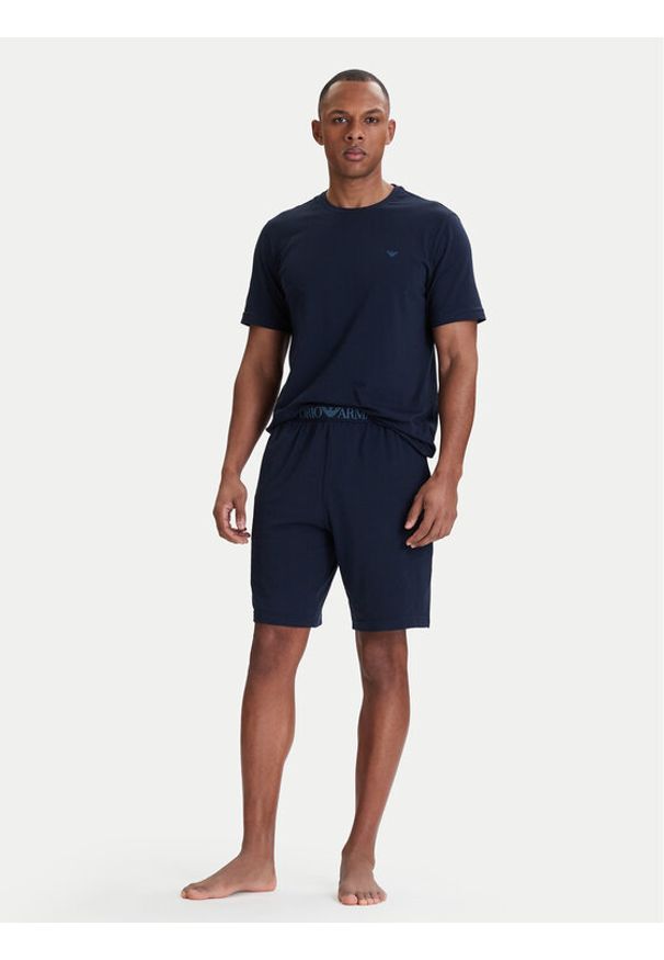 Emporio Armani Underwear Piżama EM000400 AF18881 MB143 Granatowy Regular Fit. Kolor: niebieski. Materiał: bawełna