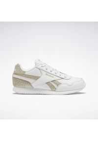Buty do chodzenia dla dzieci Reebok Royal CL Jog. Zapięcie: sznurówki. Kolor: biały, żółty, wielokolorowy. Materiał: materiał. Szerokość cholewki: normalna. Model: Reebok Royal. Sport: joga i pilates, turystyka piesza