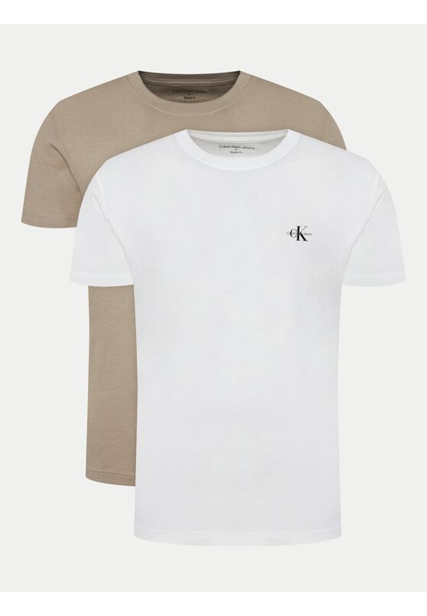 Calvin Klein Jeans Komplet 2 t-shirtów Monologo J30J320199 Kolorowy Regular Fit. Materiał: bawełna. Wzór: kolorowy