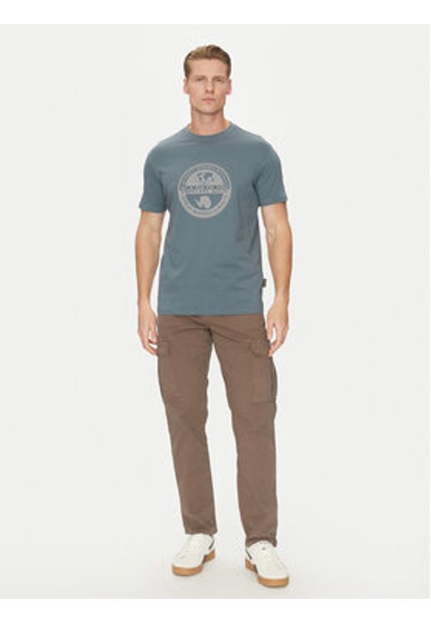 Napapijri T-Shirt S-Bollo NP0A4I3C Niebieski Regular Fit. Kolor: niebieski. Materiał: bawełna