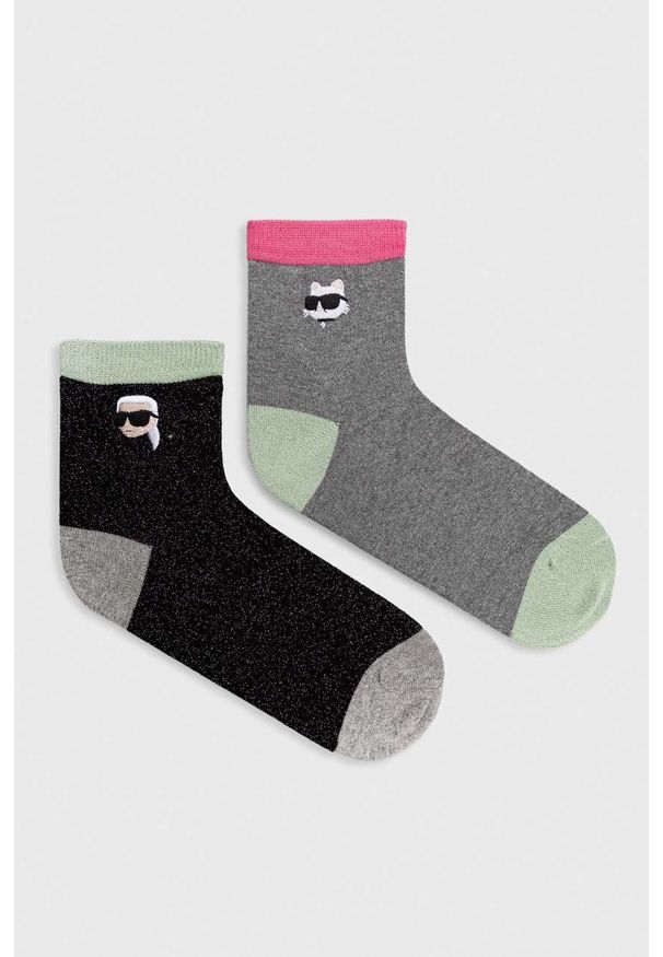 Karl Lagerfeld skarpetki 2-pack damskie. Materiał: materiał
