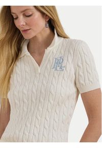 Lauren Ralph Lauren - LAUREN RALPH LAUREN Sweter 200932224016 Biały Slim Fit. Kolor: biały. Materiał: bawełna #3