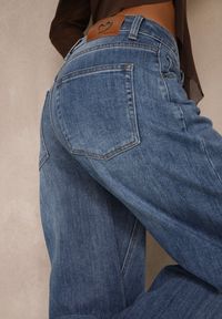 Renee - Niebieskie Jeansy o Kroju Balloon High Waist Analerie. Okazja: na co dzień. Stan: podwyższony. Kolor: niebieski. Styl: casual #2