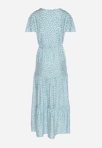 Born2be - Jasnoniebieska Sukienka z Bawełną i Geometrycznym Wzorem Lunavella. Okazja: na co dzień, na spacer. Kolor: niebieski. Materiał: bawełna. Wzór: geometria. Sezon: lato. Typ sukienki: proste. Styl: casual, elegancki #5