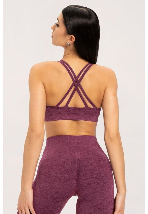 GYM GLAMOUR - Stanik fitness cardio damski Gym Glamour seamless. Kolor: czerwony. Sport: fitness