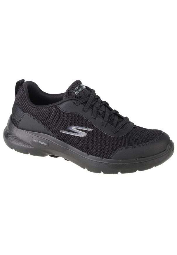 skechers - Buty do chodzenia męskie, Skechers Go Walk 6 - Bold Knight. Kolor: czarny. Sport: turystyka piesza